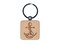 Naval Nautical Anchor with Rope for Sailors with Boats Engraved Wood Square Keychain Tag Charm